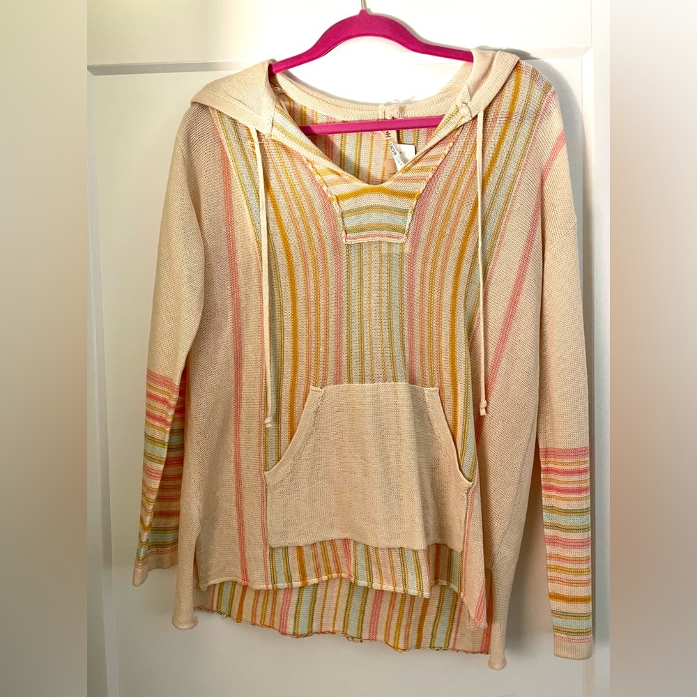 Stripe knit hoodie